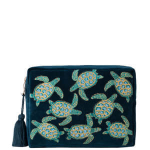 Elizabeth Scarlett Turtle Conservation Marine Navy Wash Bag